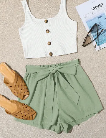 Compleu SHEIN, alb/verde