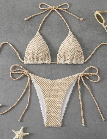 Costum de baie SHEIN, crem