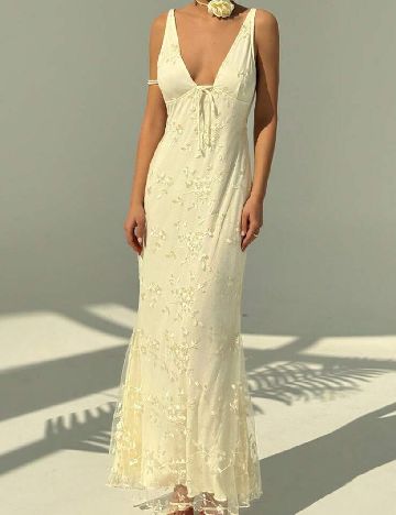 Rochie lunga SHEIN, crem