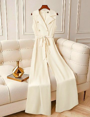Salopeta SHEIN CURVE, crem