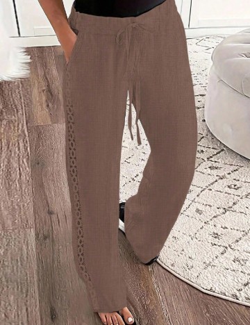 Pantaloni SHEIN CURVE, maro