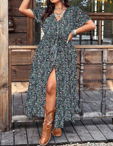 Rochie lunga SHEIN CURVE, floral print