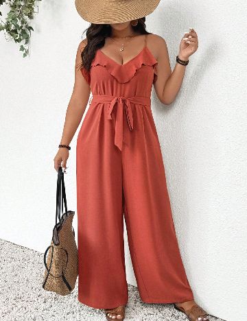 Salopeta SHEIN CURVE, roz pudra inchis