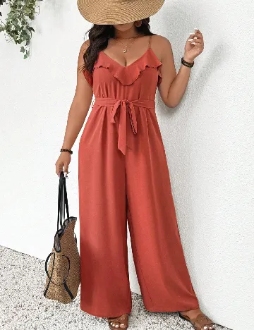 Salopeta SHEIN CURVE, roz pudra inchis