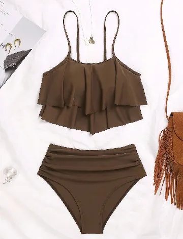 Costum de baie SHEIN, maro