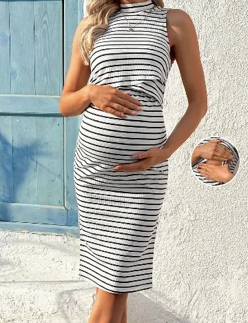 Rochie medie SHEIN Maternity, alb