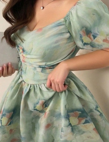 Rochie lunga Dazy Plus Size, verde
