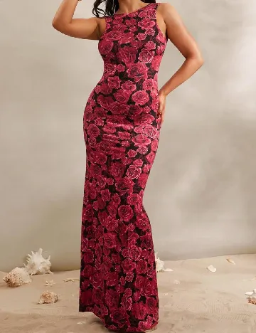 Rochie lunga Silquee, floral print
