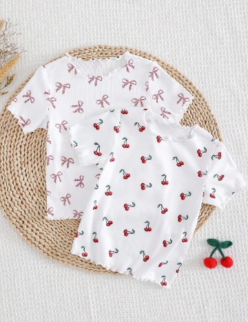 Set Tricouri 2 bucati Shein Kids, alb