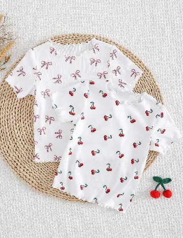 Set Tricouri 2 bucati Shein Kids, alb
