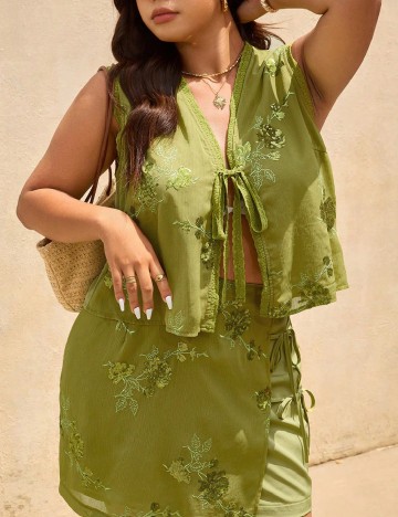 Top SHEIN CURVE, verde