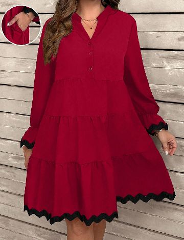 Rochie scurta SHEIN CURVE, rosu