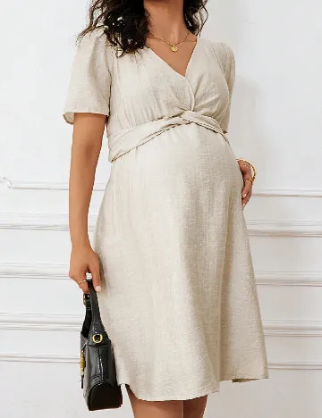 Rochie scurta SHEIN Maternity, crem