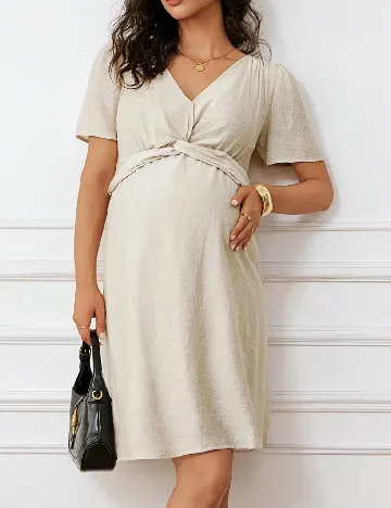 Rochie scurta SHEIN Maternity, crem