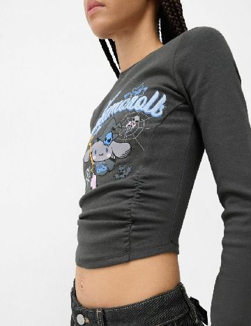 Top Bershka, gri inchis