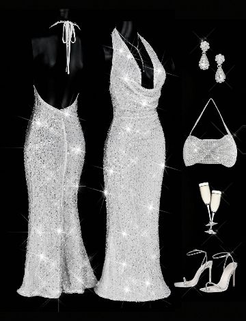 Rochie lunga SHEIN, argintiu