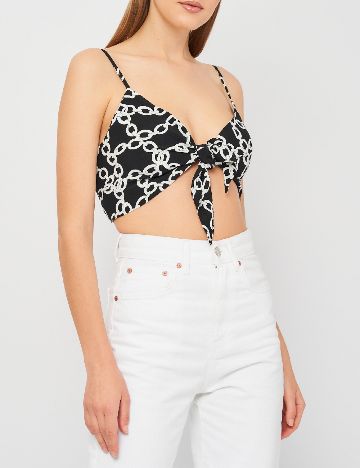 Top Zara, negru/alb