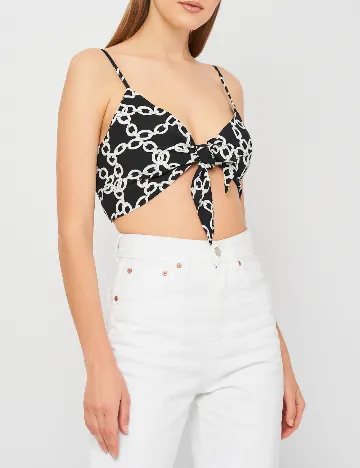 Top Zara, negru/alb
