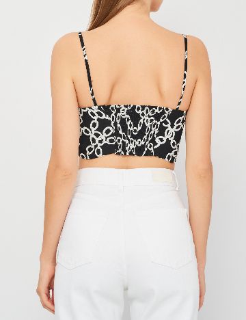 Top Zara, negru/alb