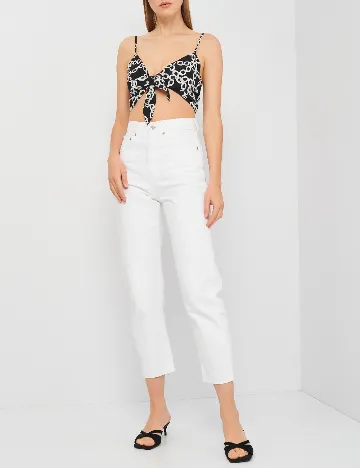 Top Zara, negru/alb