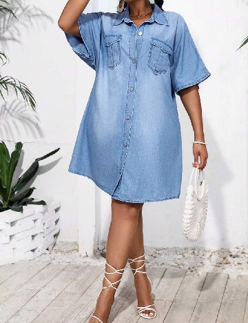 Rochie scurta SHEIN CURVE, albastru
