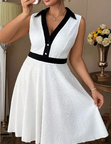 Rochie scurta SHEIN CURVE, alb