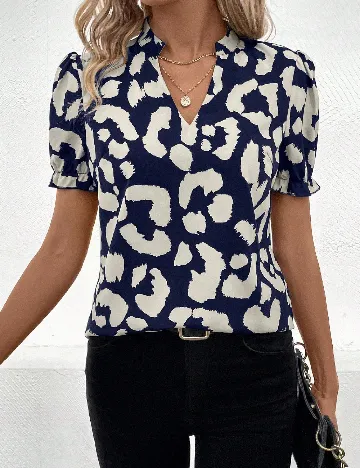 Bluza SHEIN, crem/bleumarin