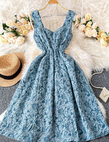 Rochie medie SHEIN CURVE, albastru
