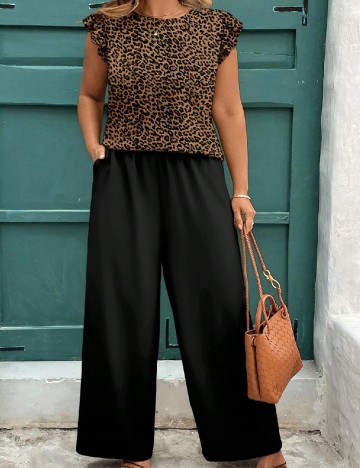Compleu SHEIN CURVE, negru/maro