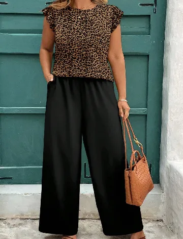 Compleu SHEIN CURVE, negru/maro