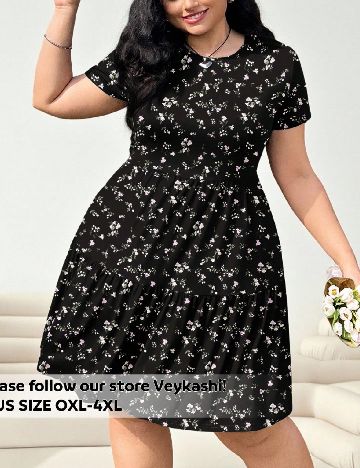 Rochie scurta SHEIN CURVE, floral