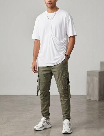 Tricou Oversize Bershka, alb