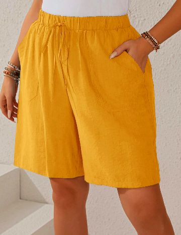 Pantaloni scurti Emery Rose Curve, galben