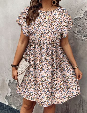 Rochie scurta SHEIN CURVE, floral print