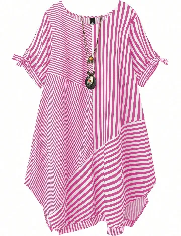 Rochie scurta SHEIN CURVE, roz/alb