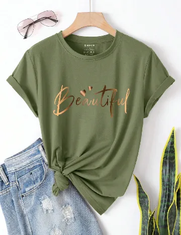 Tricou SHEIN CURVE, verde