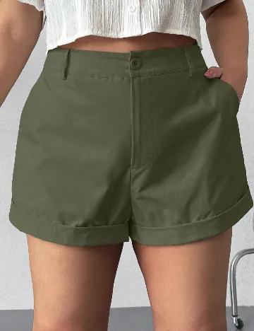 Pantaloni scurti SHEIN CURVE, verde