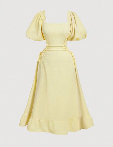 Rochie medie SHEIN CURVE, galben