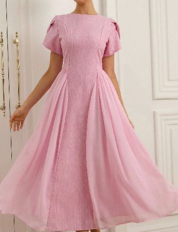 Rochie lunga Aveloria, roz