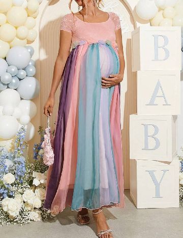 Rochie lunga SHEIN Maternity, mix culori