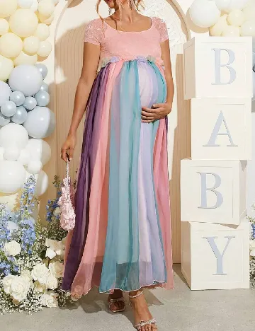 Rochie lunga SHEIN Maternity, mix culori
