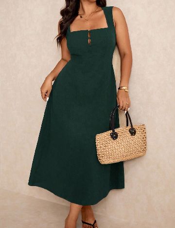 Rochie medie SHEIN CURVE, verde