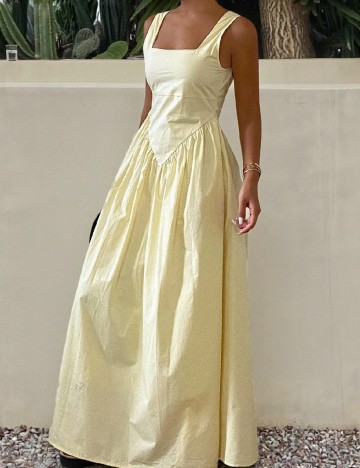 Rochie lunga Dazy, galben