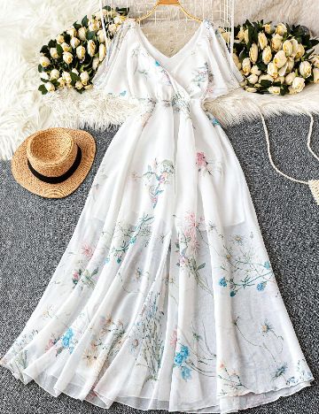 Rochie lunga SHEIN CURVE, alb