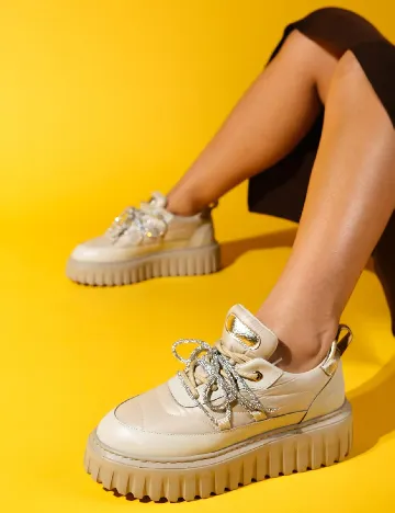 Adidasi Luvishoes, crem