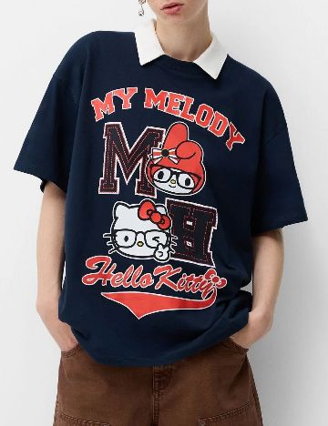 Tricou Oversize Bershka, bleumarin