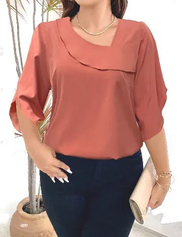 Bluza SHEIN CURVE, roz pudra