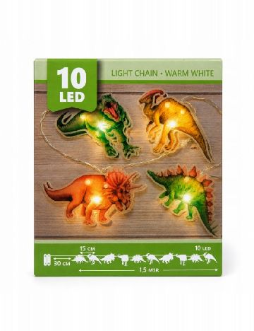 Ghirlanda luminoasa dinozauri, 10 LED Coen bakker deco, mix culori