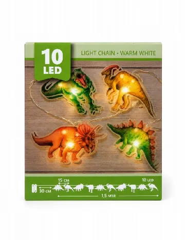 Ghirlanda luminoasa dinozauri, 10 LED Coen bakker deco, mix culori