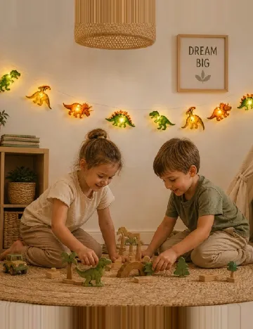 Ghirlanda luminoasa dinozauri, 10 LED Coen bakker deco, mix culori